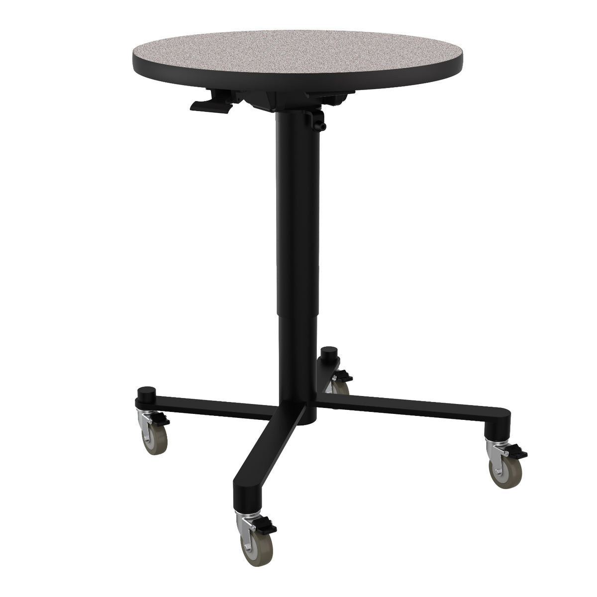 National Public Seating Adjustable Height Round Mobile Nesting Café Table, Particleboard Core, High Pressure Laminate Top with T-Mold Edge