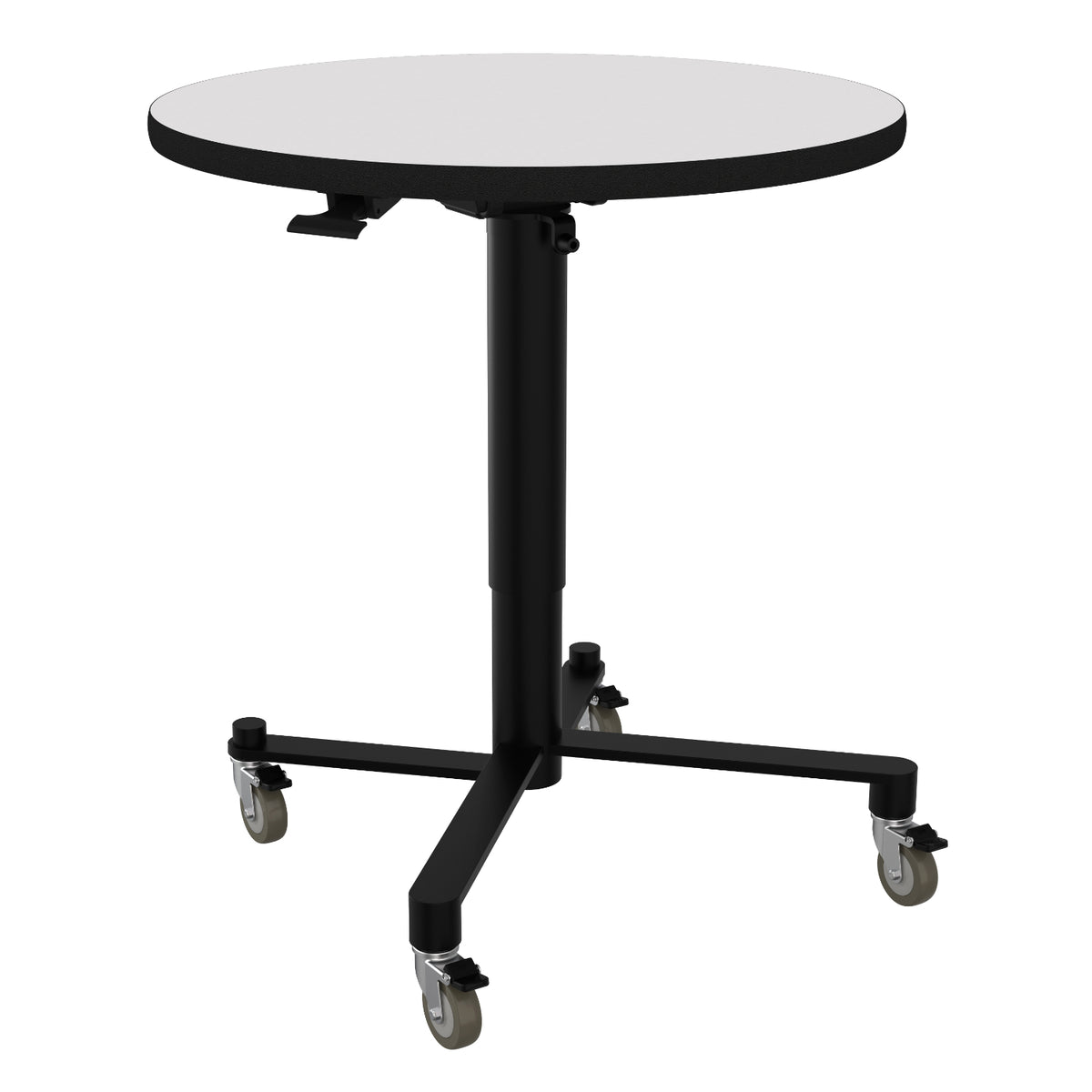 Adjustable Height Round Mobile Nesting Café Table, MDF Core, Whiteboard Top with ProtectEdge