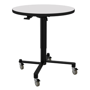 Air-Lift Round Adjustable Height Nesting Café Table, MDF Core, Whiteboard Top with ProtectEdge