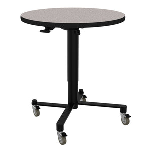 Air-Lift Round Adjustable Height Nesting Café Table, MDF Core, High Pressure Laminate Top with ProtectEdge