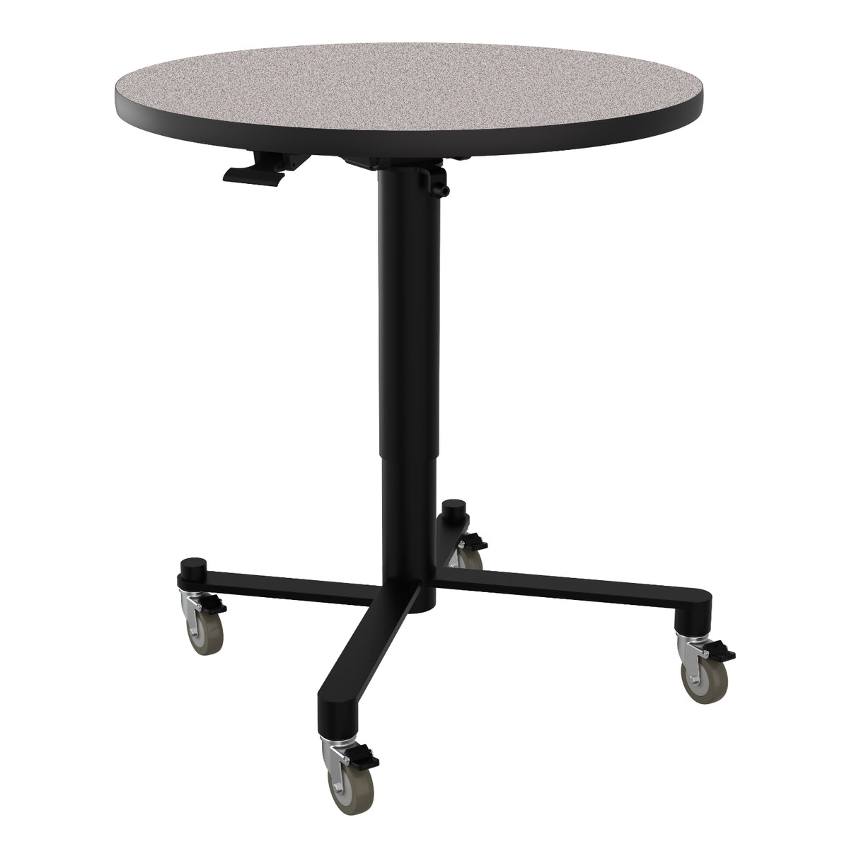 National Public Seating Adjustable Height Round Mobile Nesting Café Table, Particleboard Core, High Pressure Laminate Top with T-Mold Edge