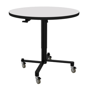 Air-Lift Round Adjustable Height Nesting Café Table, MDF Core, Whiteboard Top with ProtectEdge