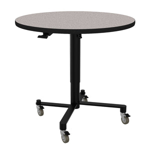 Air-Lift Round Adjustable Height Nesting Café Table, MDF Core, High Pressure Laminate Top with ProtectEdge