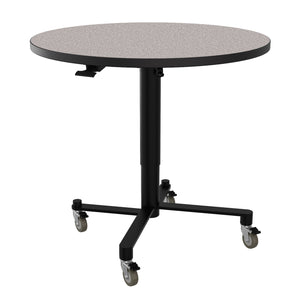 Air-Lift Round Adjustable Height Nesting Café Table, Particleboard Core, High Pressure Laminate Top with 3mm PVC Edge