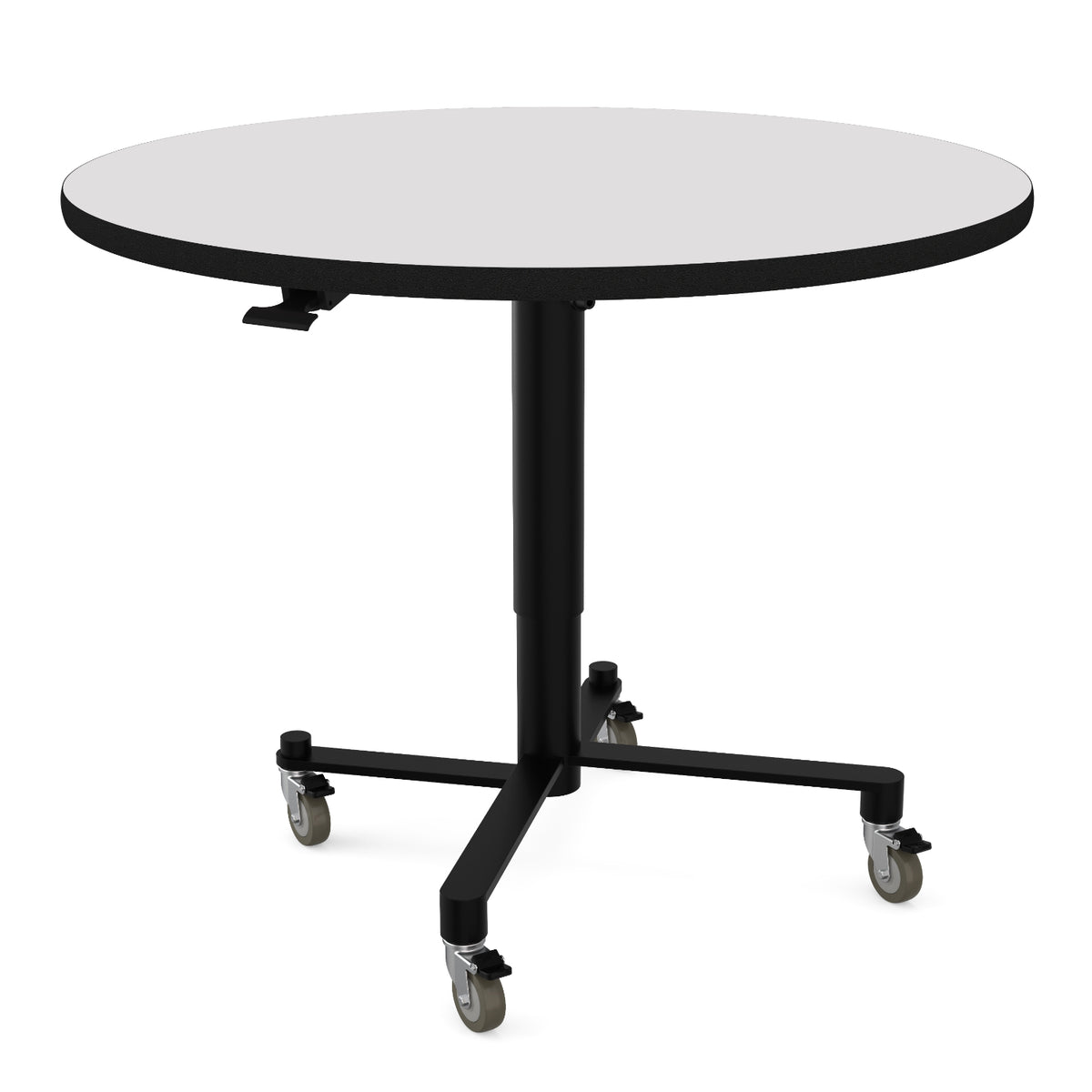 Adjustable Height Round Mobile Nesting Café Table, MDF Core, Whiteboard Top with ProtectEdge