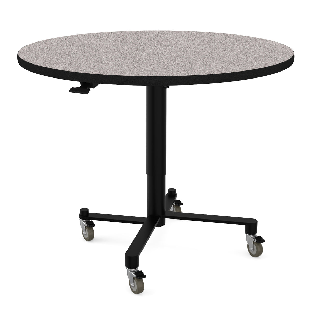 Adjustable Height Round Mobile Nesting Café Table, MDF Core, High Pressure Laminate Top with ProtectEdge