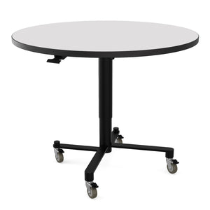 Air-Lift Round Adjustable Height Nesting Café Table, Particleboard Core, Whiteboard Top with 3mm PVC Edge