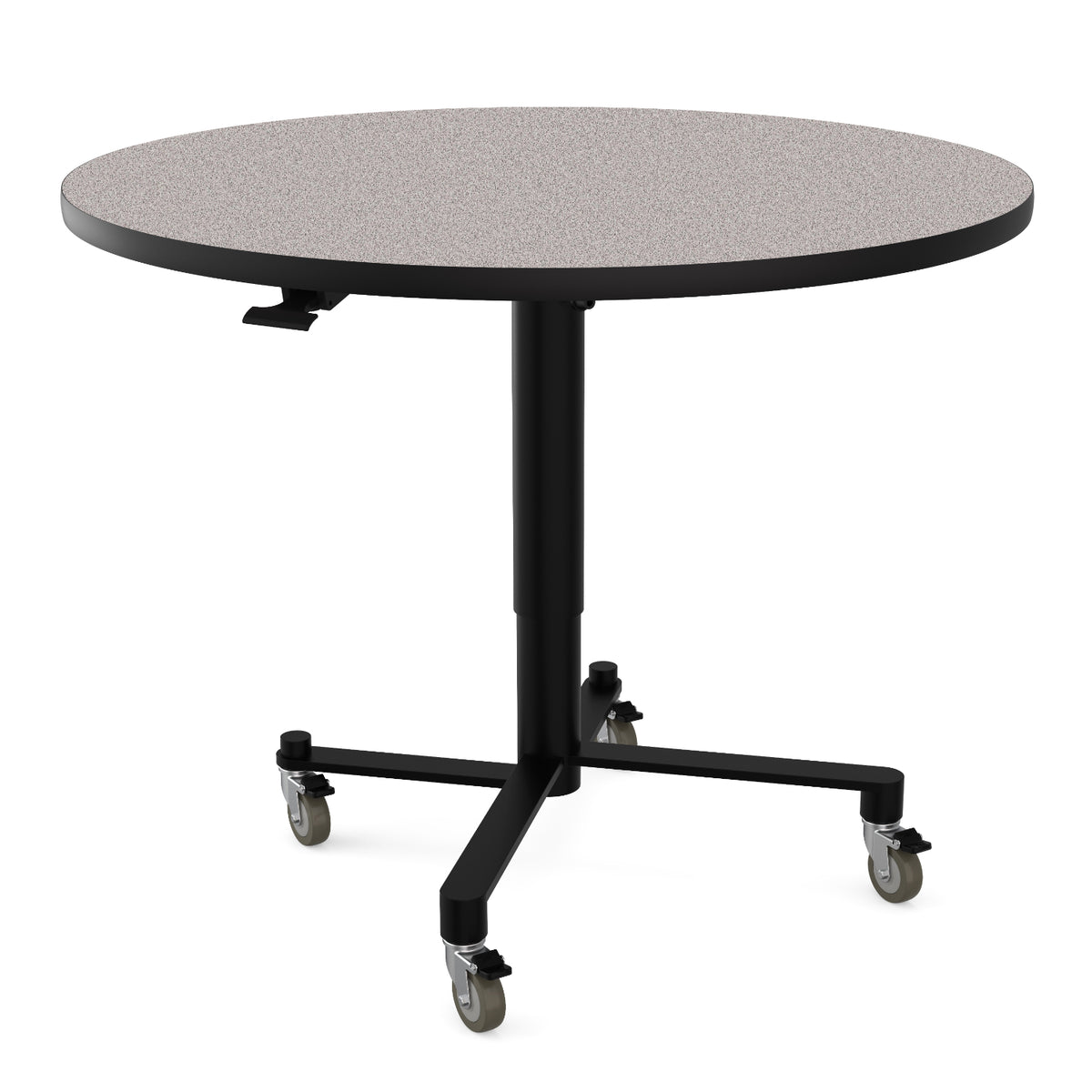 National Public Seating Adjustable Height Round Mobile Nesting Café Table, Particleboard Core, High Pressure Laminate Top with T-Mold Edge