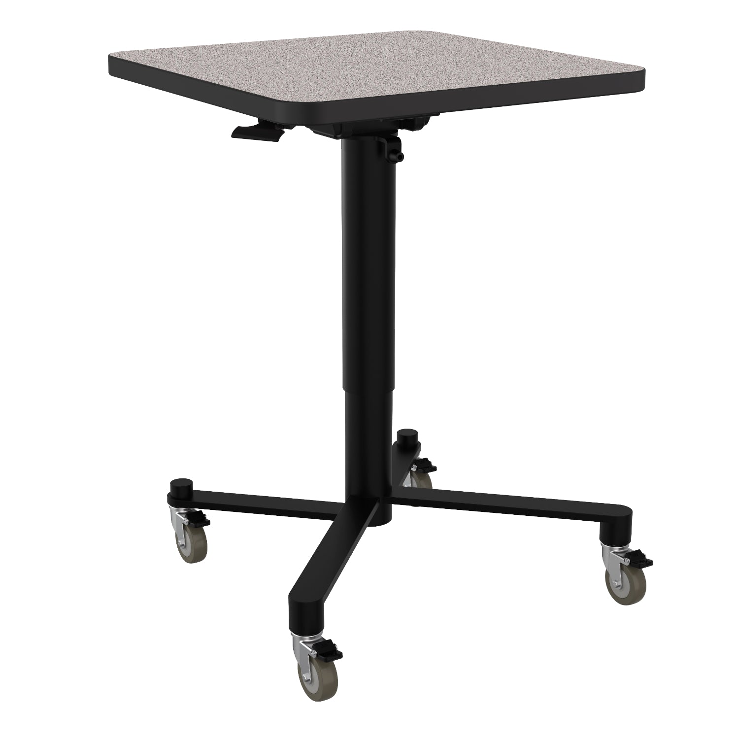 Adjustable Height Square Mobile Nesting Café Table, Particleboard Core, High Pressure Laminate Top with 3mm PVC Edge