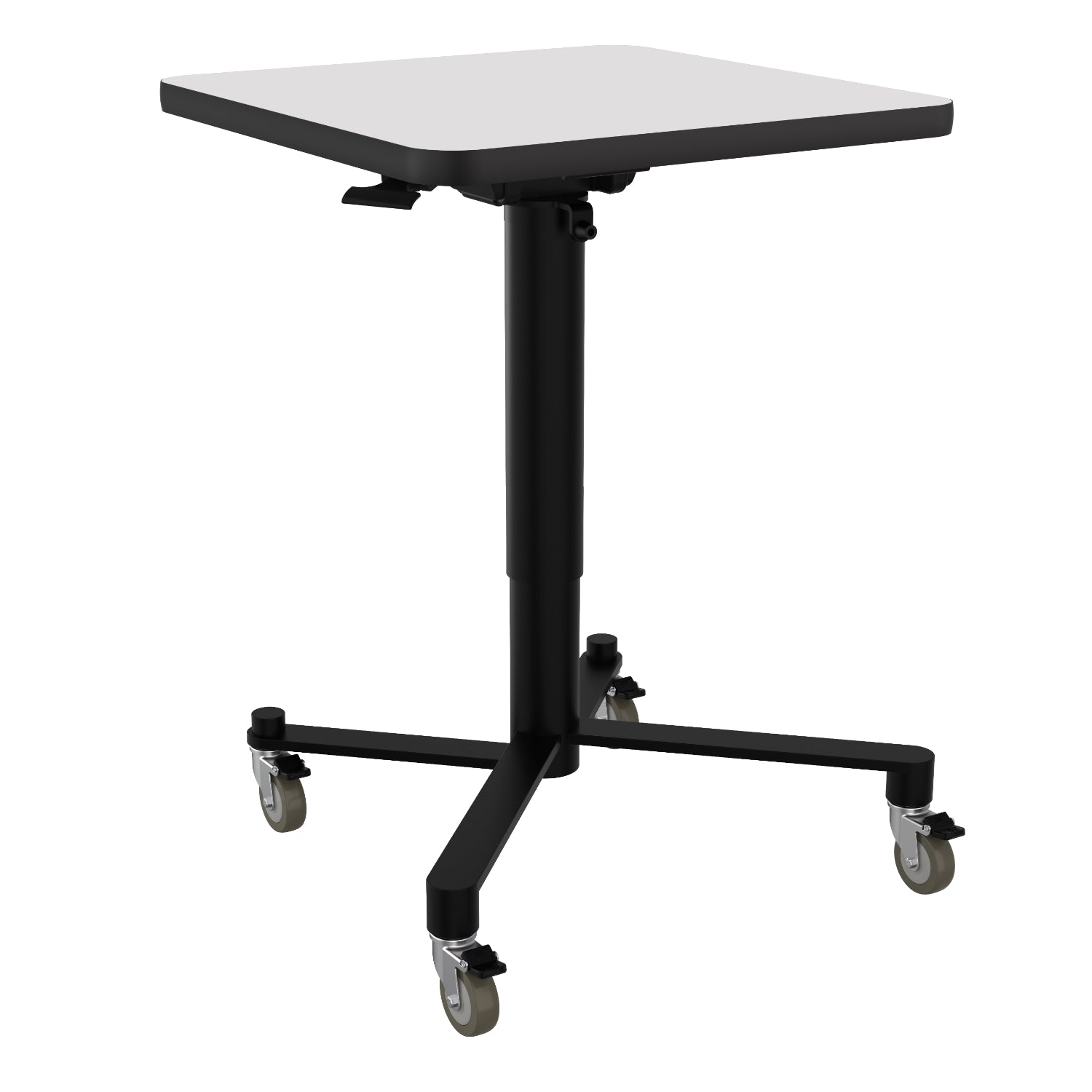 Adjustable Height Square Mobile Nesting Café Table, Particleboard Core, Whiteboard Top with T-Mold Edge