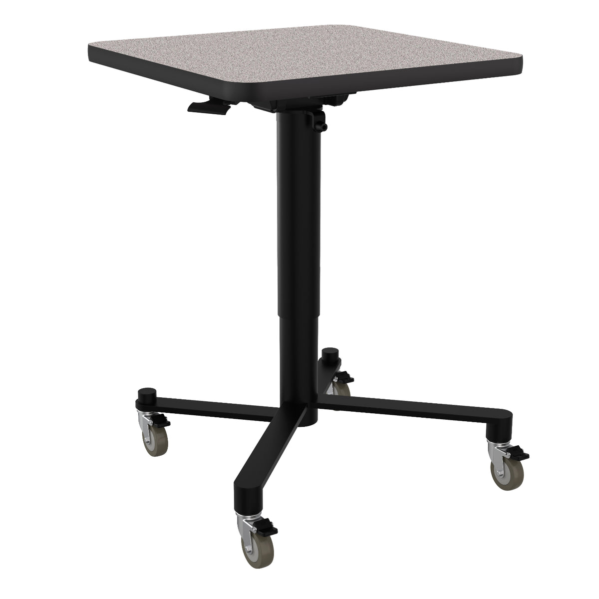 National Public Seating Adjustable Height Square Mobile Nesting Café Table, Particleboard Core, High Pressure Laminate Top with T-Mold Edge