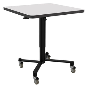 Air-Lift Square Adjustable Height Nesting Café Table, Particleboard Core, Whiteboard Top with 3mm PVC Edge