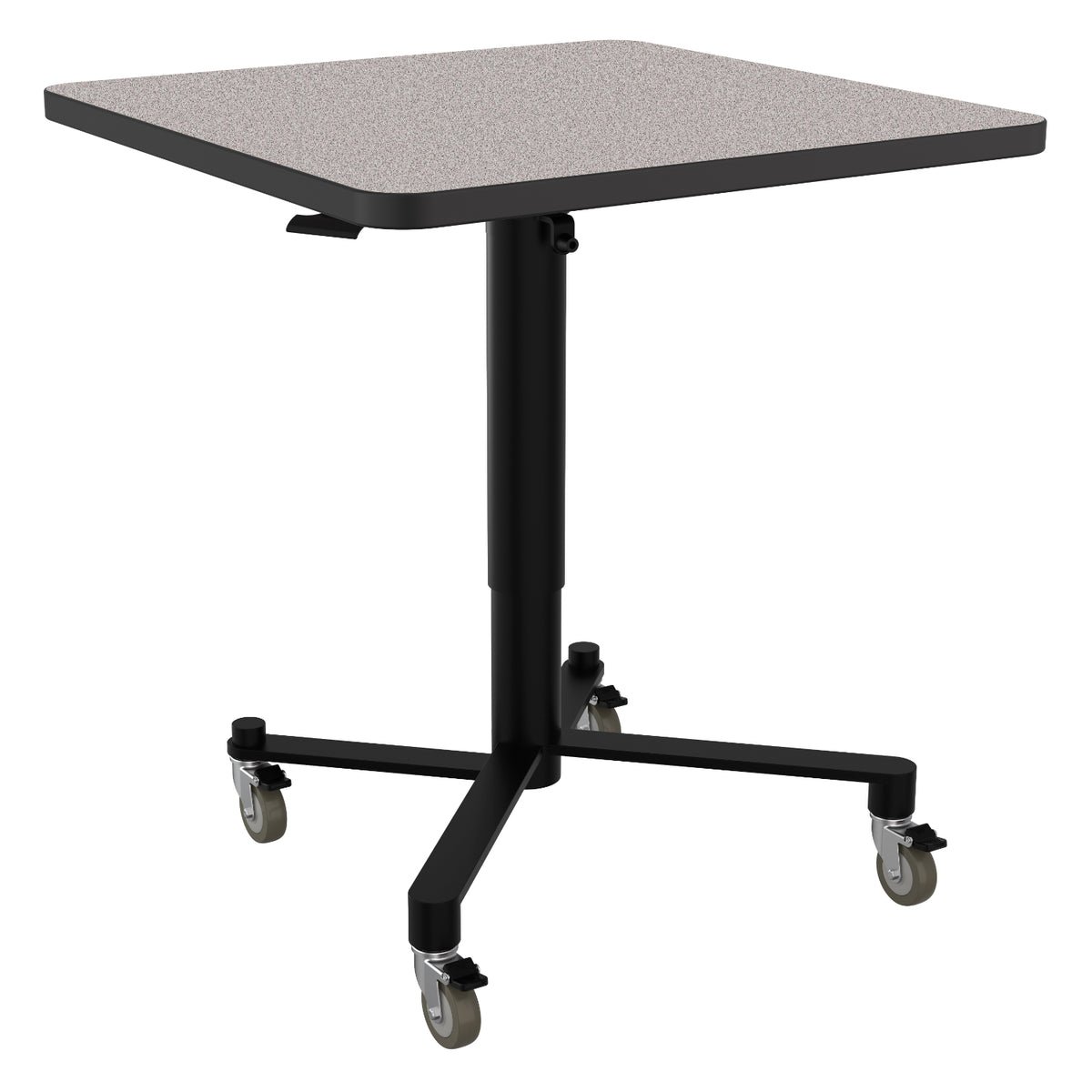 Adjustable Height Square Mobile Nesting Café Table, Particleboard Core, High Pressure Laminate Top with 3mm PVC Edge