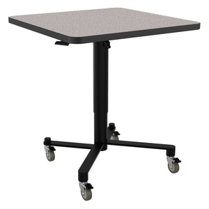 Air-Lift Square Adjustable Height Nesting Café Table, Particleboard Core, High Pressure Laminate Top with 3mm PVC Edge