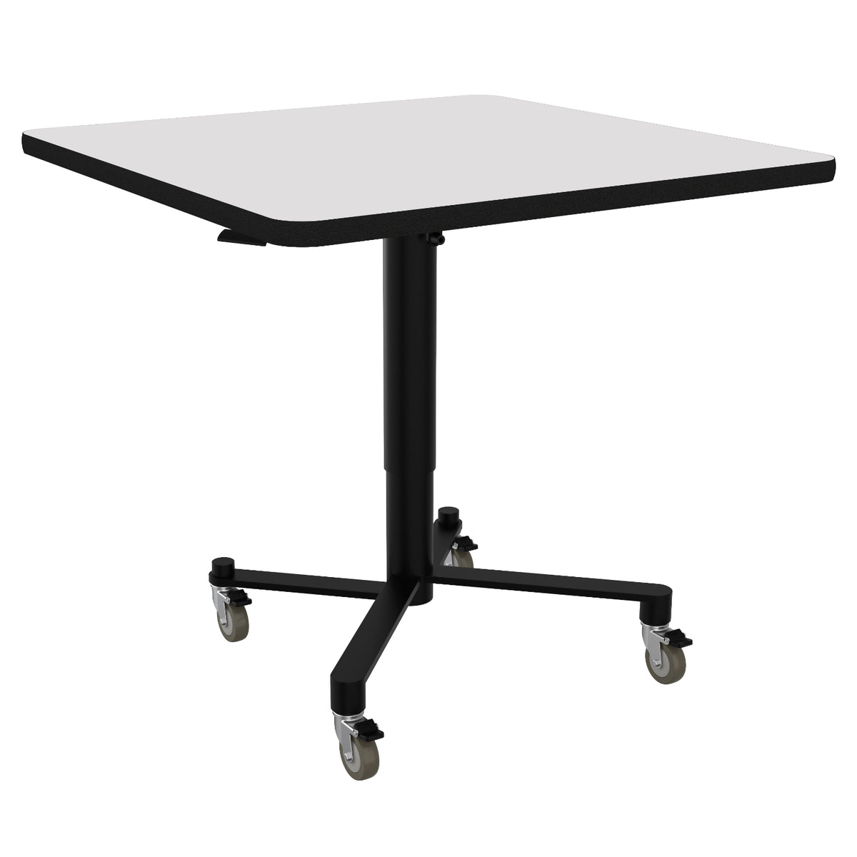 Adjustable Height Square Mobile Nesting Café Table, MDF Core, Whiteboard Top with ProtectEdge