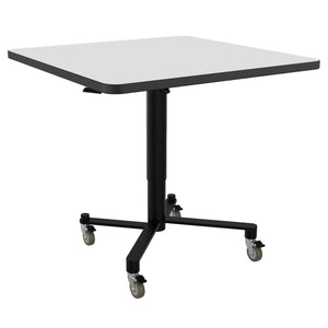 Air-Lift Square Adjustable Height Nesting Café Table, Particleboard Core, Whiteboard Top with 3mm PVC Edge