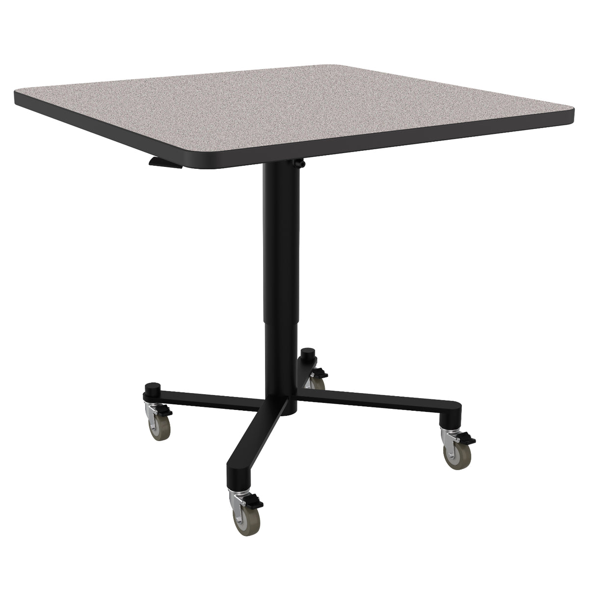 Adjustable Height Square Mobile Nesting Café Table, Particleboard Core, High Pressure Laminate Top with 3mm PVC Edge