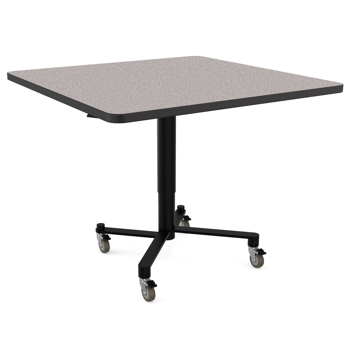 Adjustable Height Square Mobile Nesting Café Table, Particleboard Core, High Pressure Laminate Top with 3mm PVC Edge