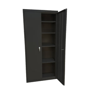Herculite Metal Adjustable/Fixed Shelf Storage Cabinet, 36" W x 18" D x 78" H