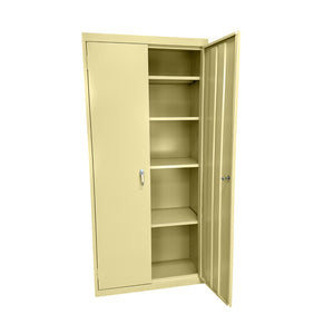 Herculite Metal Adjustable/Fixed Shelf Storage Cabinet, 36" W x 18" D x 78" H