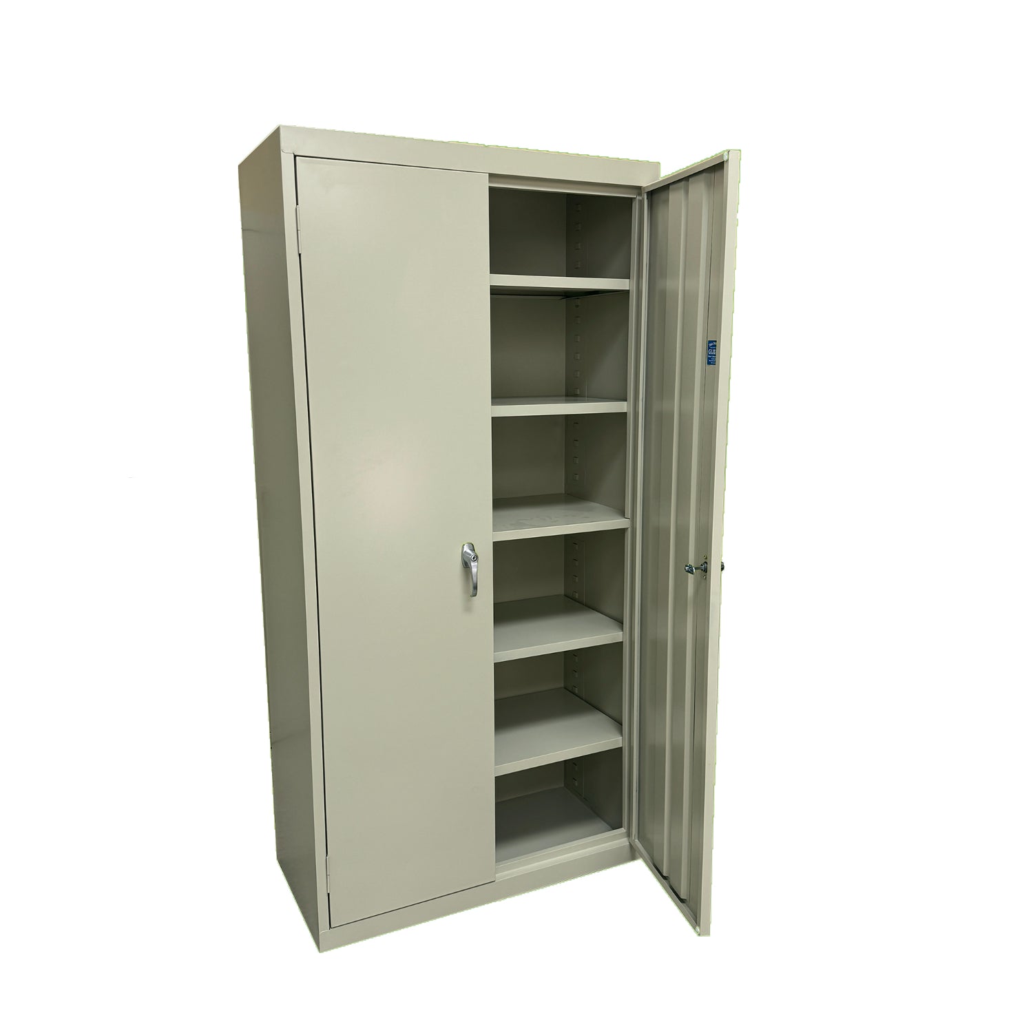 Herculite Metal Adjustable/Fixed Shelf Storage Cabinet, 30" W x 18" D x 72" H