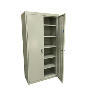Herculite Metal Adjustable/Fixed Shelf Storage Cabinet, 42" W x 18" D x 72" H