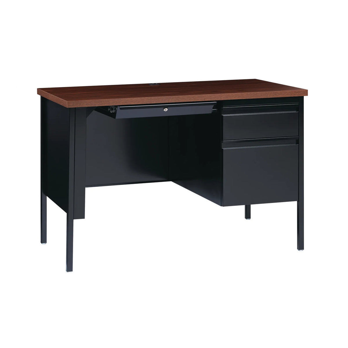 Single Pedestal Steel Desk, 45" x 24" x 29.5" H