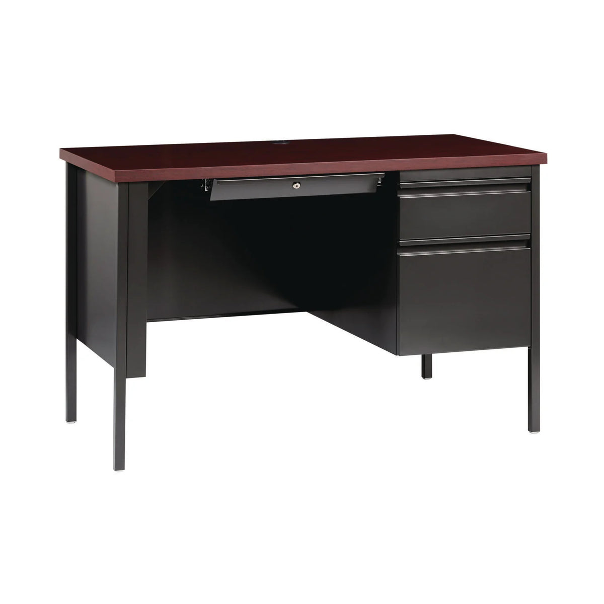 Single Pedestal Steel Desk, 45" x 24" x 29.5" H