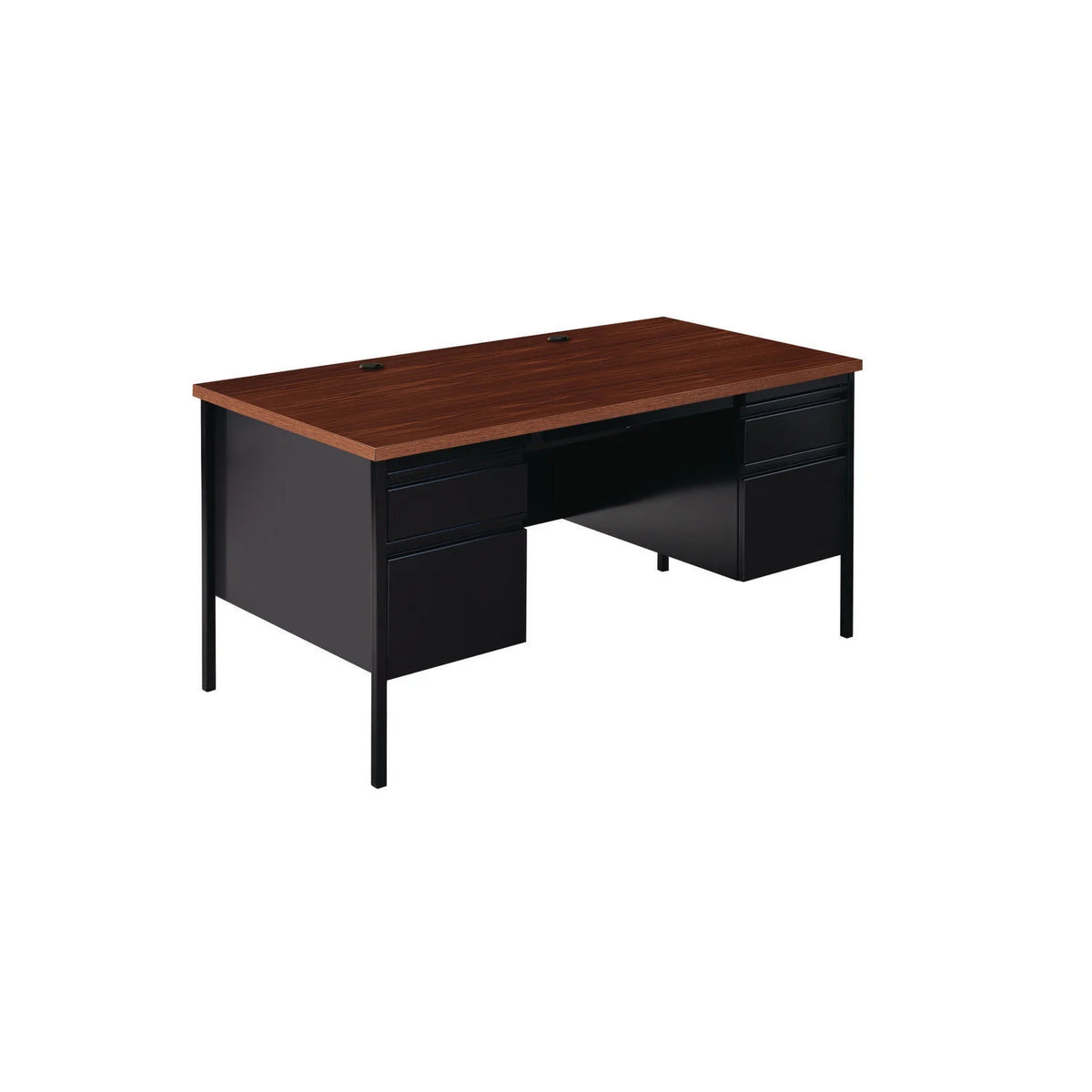 Double Pedestal Steel Desk, 60" x 30" x 29.5" H