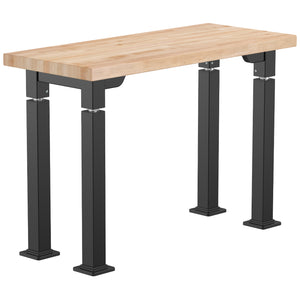 Adjustable Height Science Table with Designer Steel Frame, Butcherblock Top
