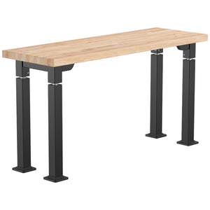 Adjustable Height Science Table with Designer Steel Frame, Butcherblock Top