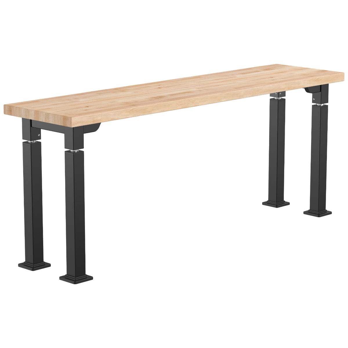 Adjustable Height Science Table with Designer Steel Frame, Butcherblock Top