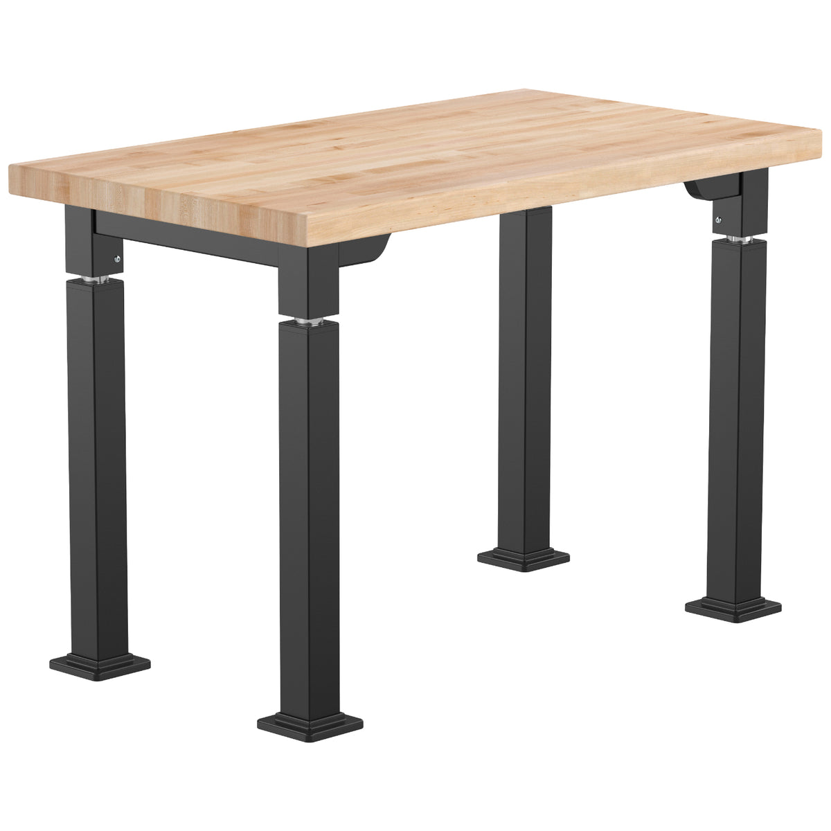 Adjustable Height Science Table with Designer Steel Frame, Butcherblock Top