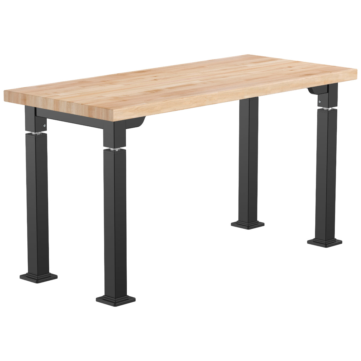 Adjustable Height Science Table with Designer Steel Frame, Butcherblock Top