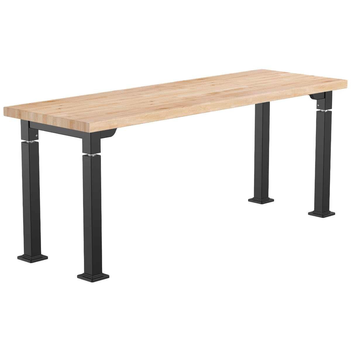 Adjustable Height Science Table with Designer Steel Frame, Butcherblock Top