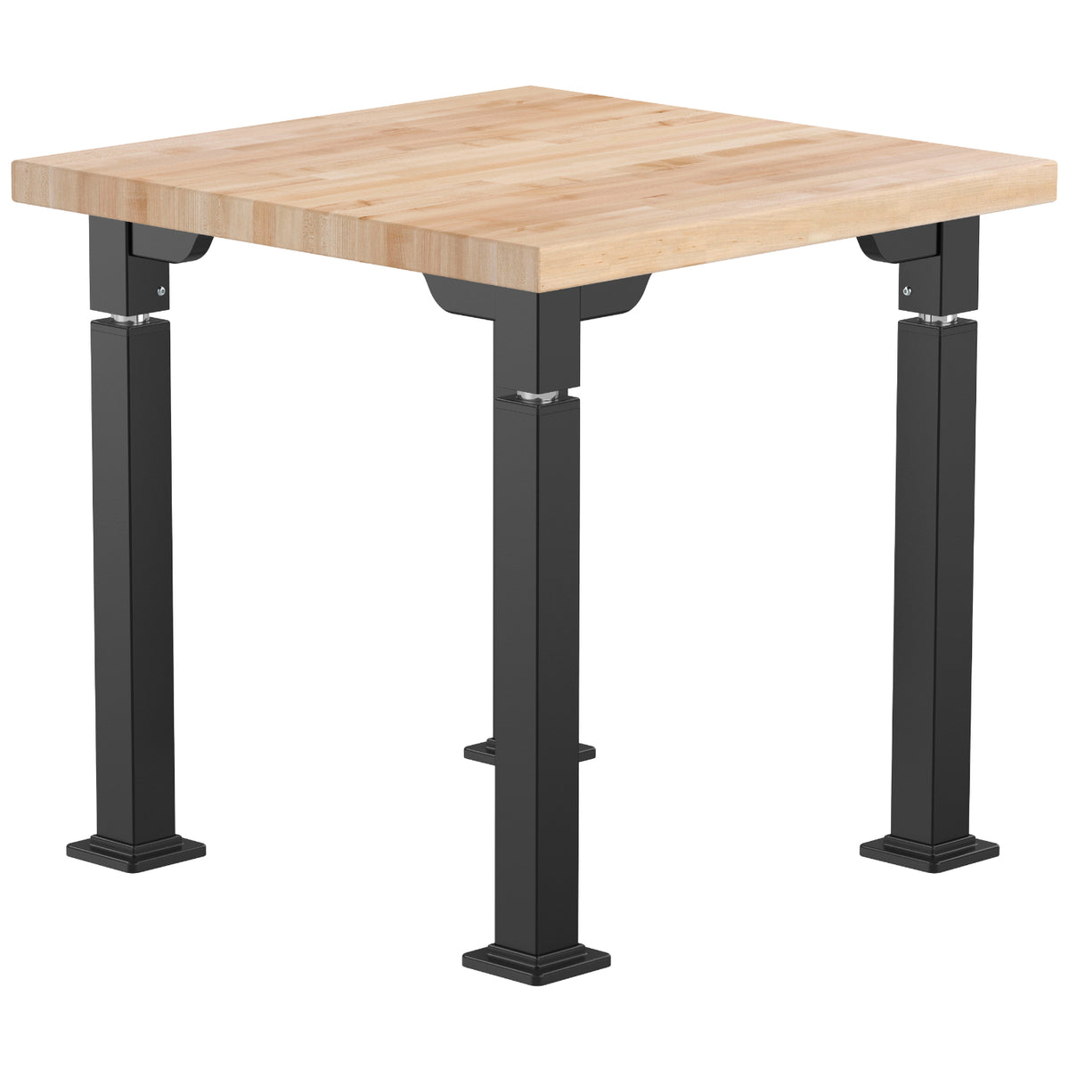 Adjustable Height Science Table with Designer Steel Frame, Butcherblock Top