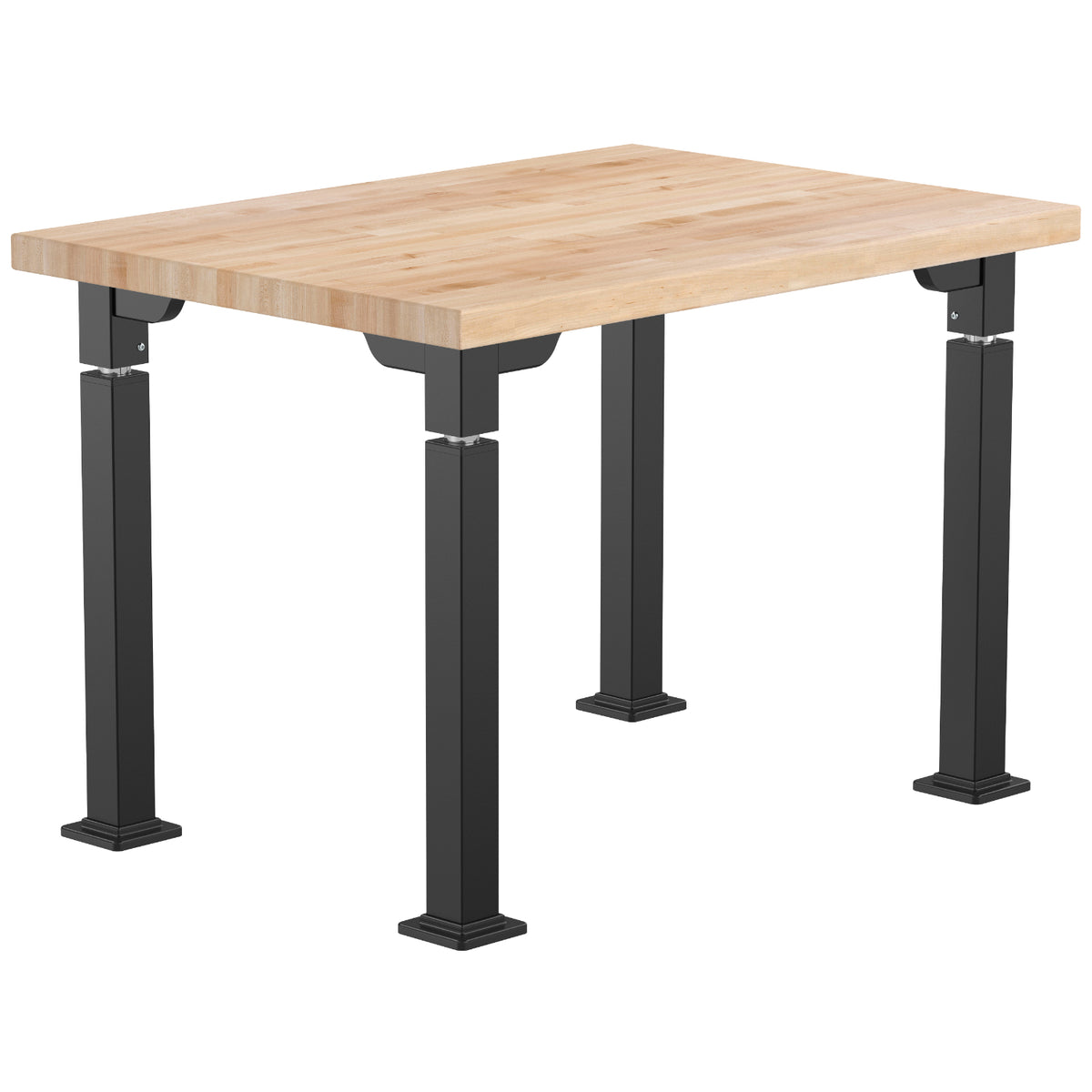 Adjustable Height Science Table with Designer Steel Frame, Butcherblock Top
