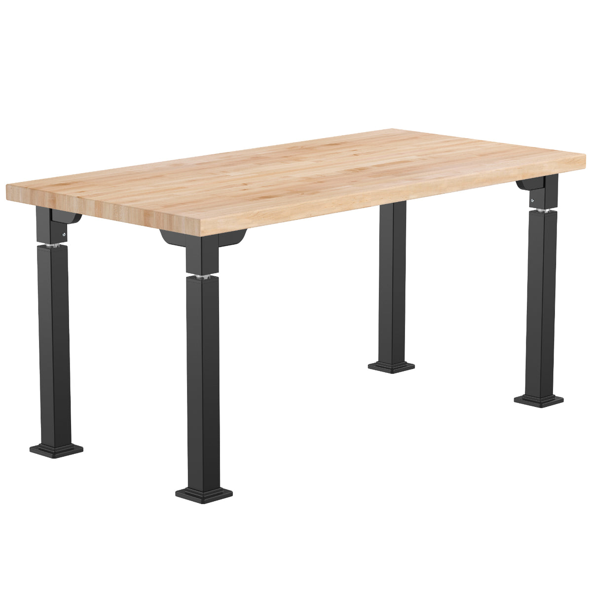 Adjustable Height Science Table with Designer Steel Frame, Butcherblock Top
