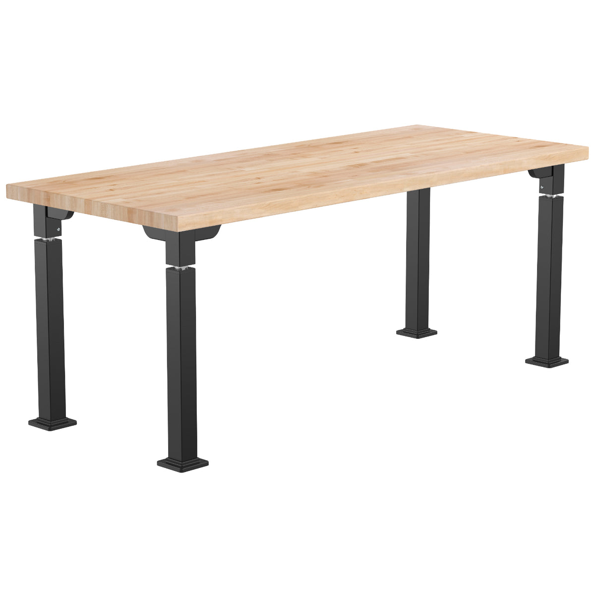 Adjustable Height Science Table with Designer Steel Frame, Butcherblock Top