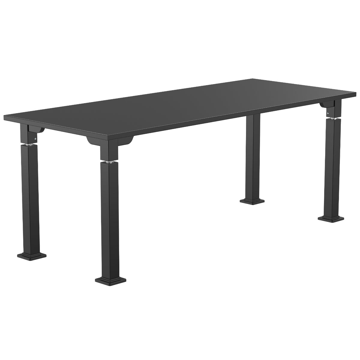 Adjustable Height Science Table with Designer Steel Frame, Black Chem-Res Top with PVC Edge Banding