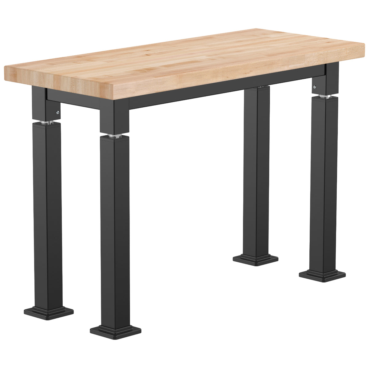 Adjustable Height Science Table with Steel Frame, Butcherblock Top