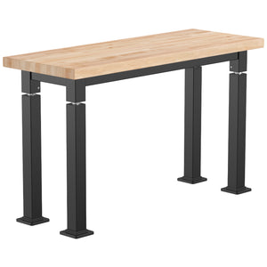 Adjustable Height Science Table with Steel Frame, Butcherblock Top