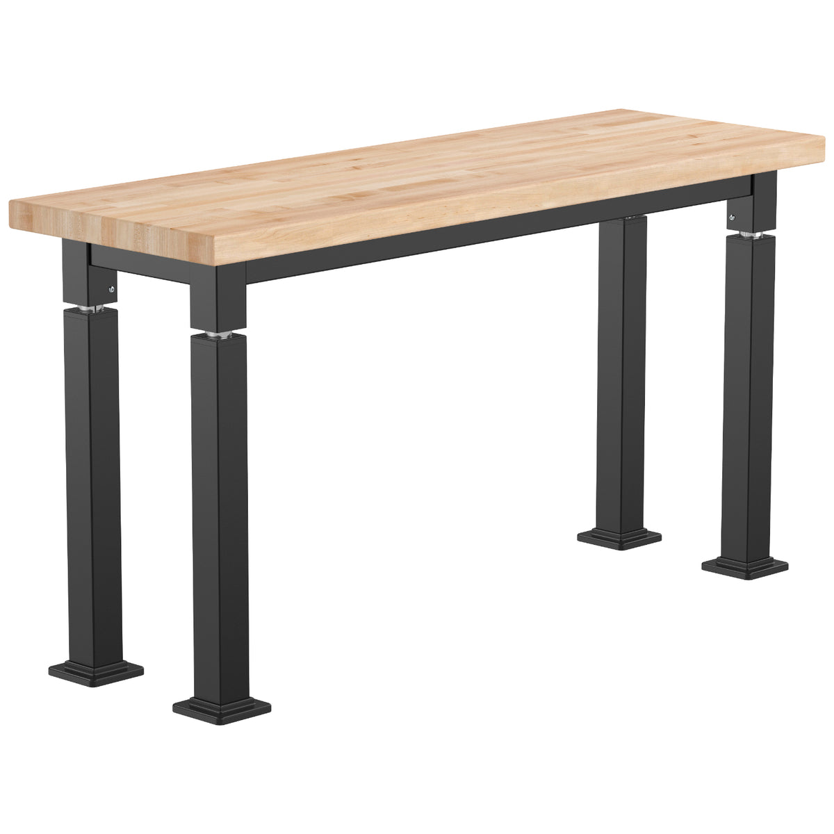 Adjustable Height Science Table with Steel Frame, Butcherblock Top