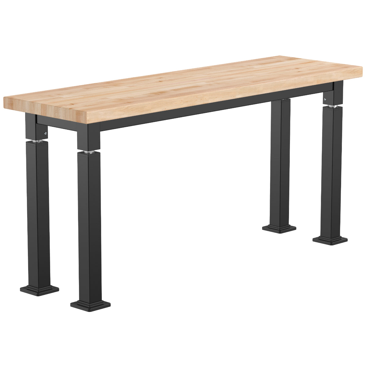 Adjustable Height Science Table with Steel Frame, Butcherblock Top