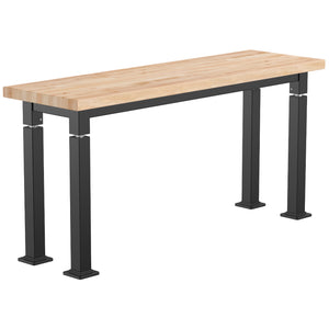 Adjustable Height Science Table with Steel Frame, Butcherblock Top