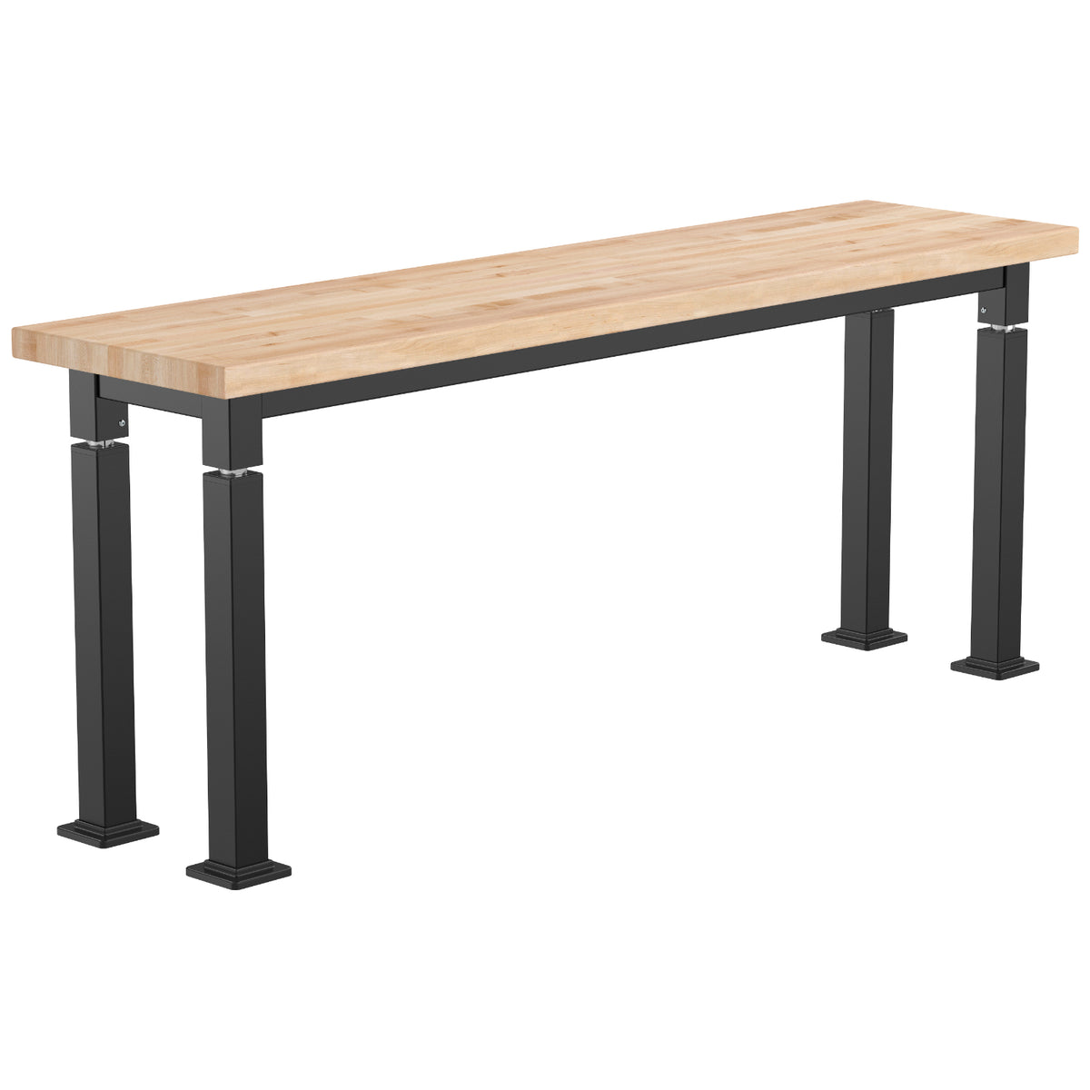 Adjustable Height Science Table with Steel Frame, Butcherblock Top
