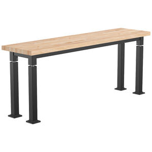 Adjustable Height Science Table with Steel Frame, Butcherblock Top