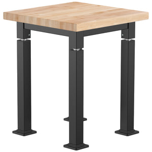 Adjustable Height Science Table with Steel Frame, Butcherblock Top