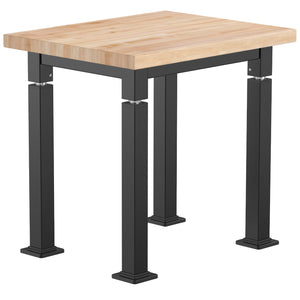 Adjustable Height Science Table with Steel Frame, Butcherblock Top