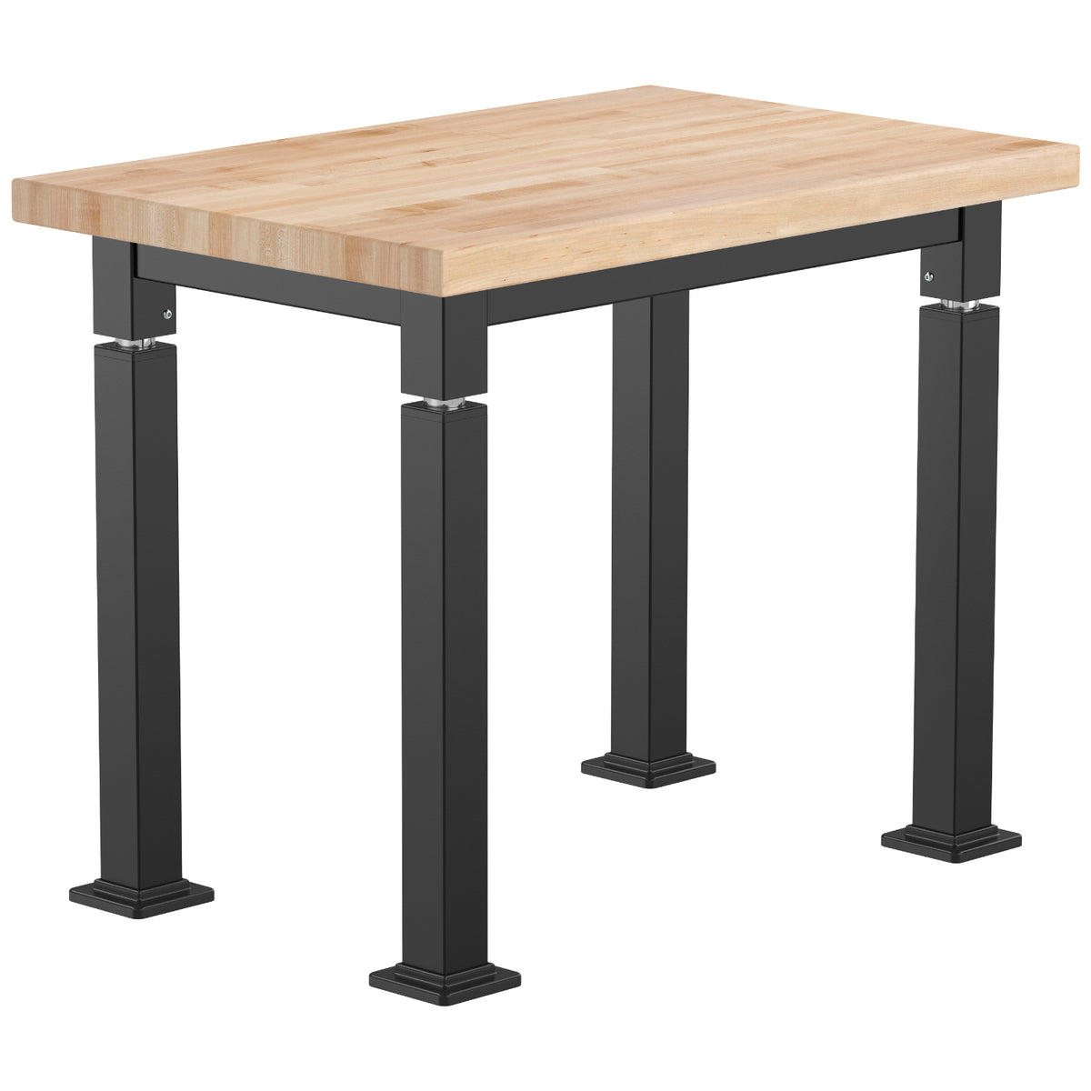 Adjustable Height Science Table with Steel Frame, Butcherblock Top